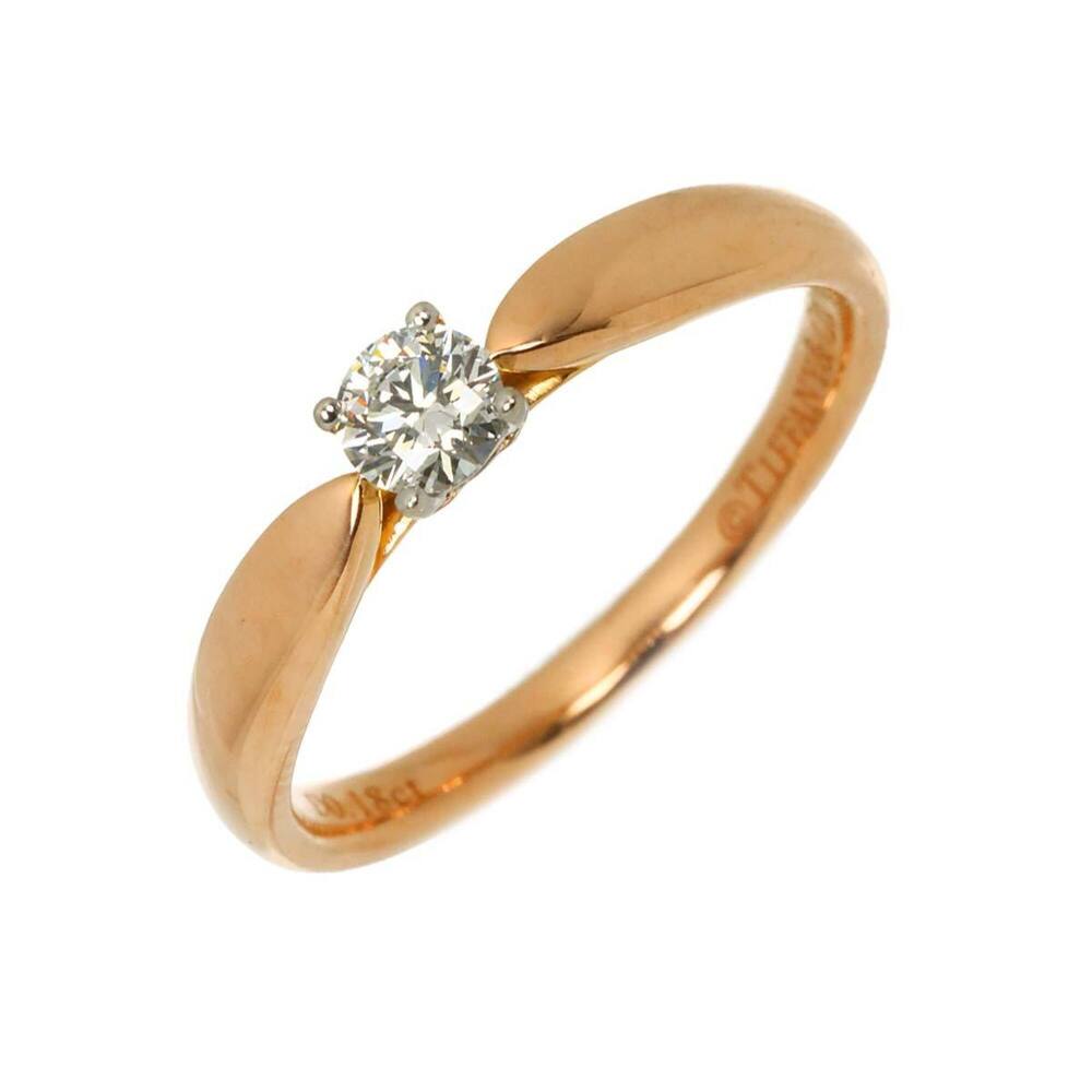 Tiffany & Co. Harmony Diamond Ring, 0.18ct H VS1 3EX, Platinum (Pt), 18K Pink...